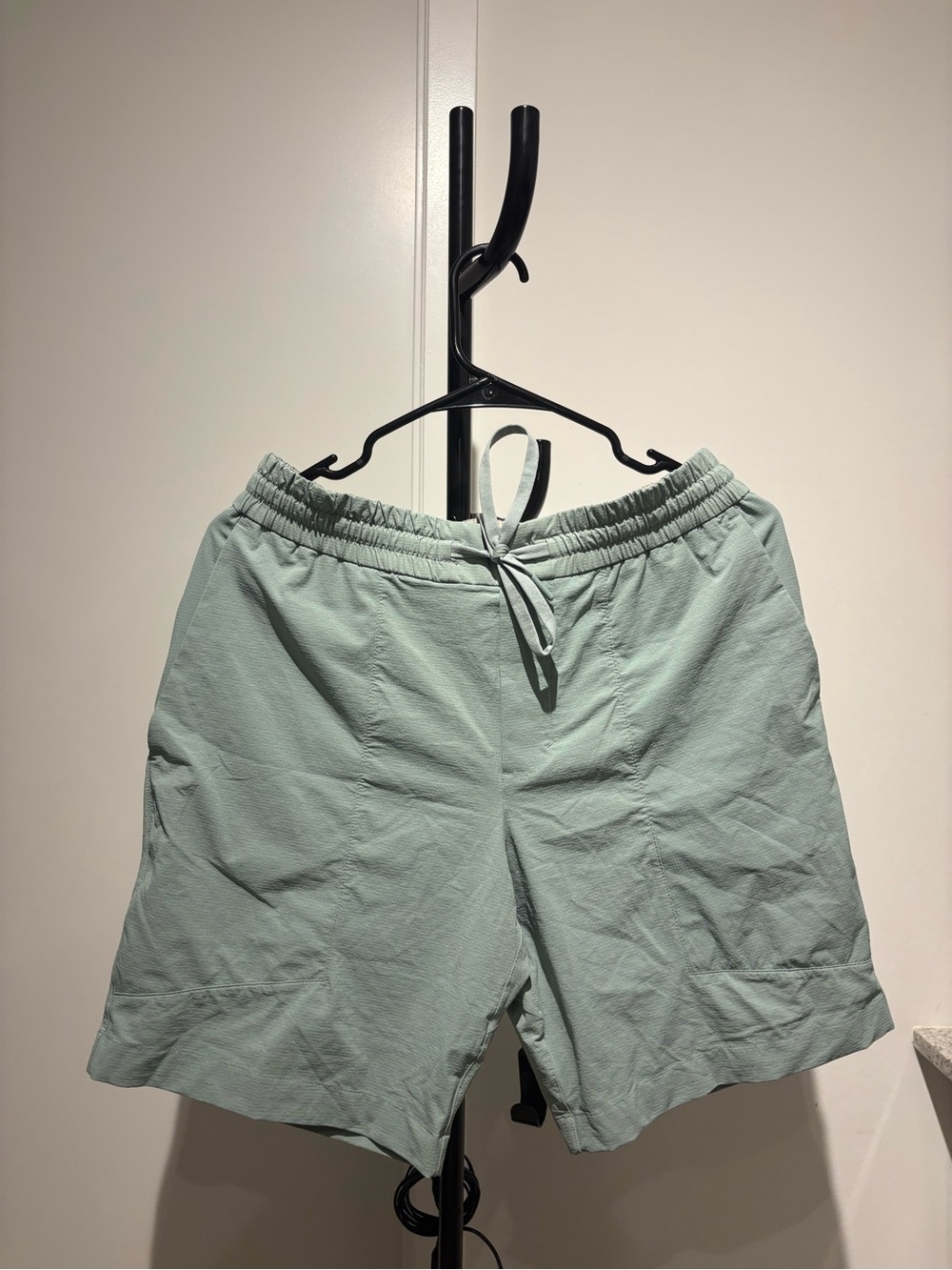 Mint Elastic Drawstring Bermuda Shorts